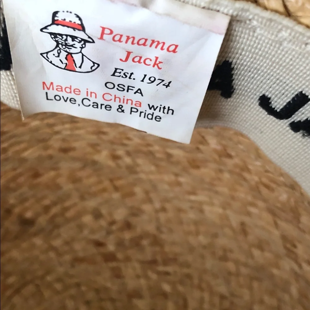 Woman’s rare Y2k Panama Jack beachy Natural Straw Sun Hat with Shell Accents